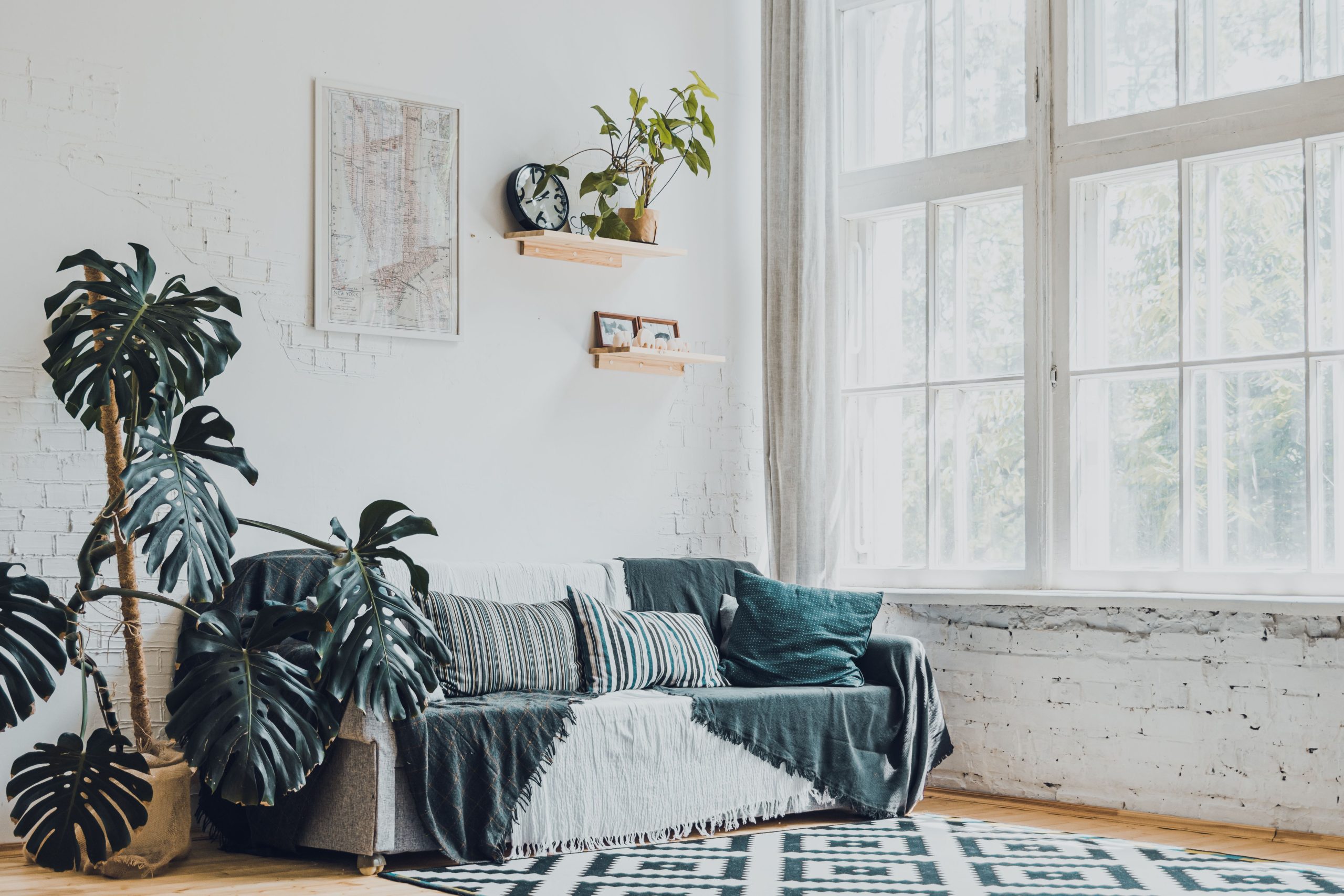 bright living room window light